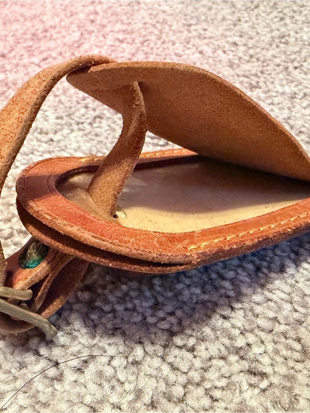Louis Vuitton Leather Luggage Tag in Tan